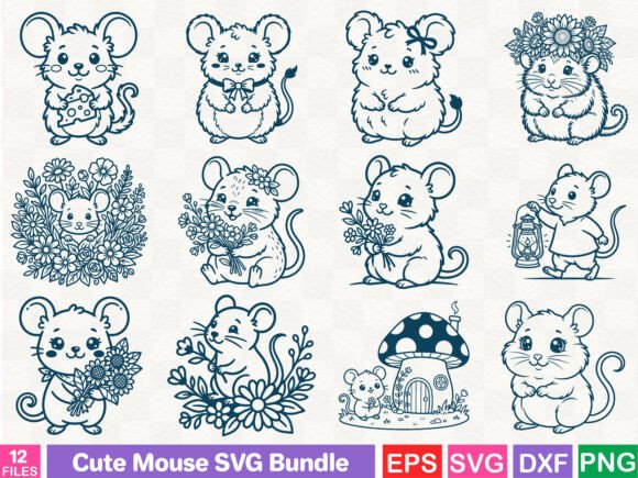 Download Cute Mouse SVG Bundle - Mouse Collection