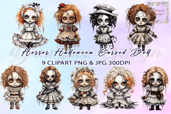 Download Horror Halloween Cursed Doll Clipart - Doll Collection