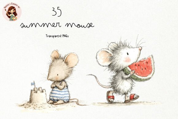 Download Cute Summer Mouse Storybook PNG - Mouse Collection