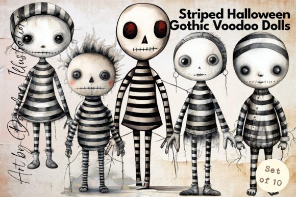 Download Vintage Halloween Gothic Voodoo Dolls - Doll Collection