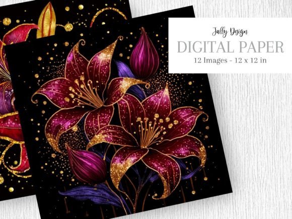 Download Burgundy Lilies Flowers, Gothic Art. - Gothic art Collection
