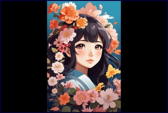 Download Japanese Cute Anime with Flowers - Premium Resources