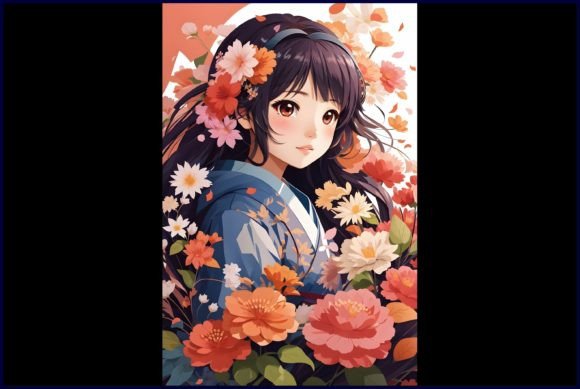 Download Japanese Cute Anime with Flowers - Premium Bundle