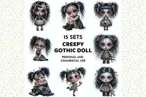 Download Gothic Doll Clipart, Halloween Doll JPG - Doll Collection