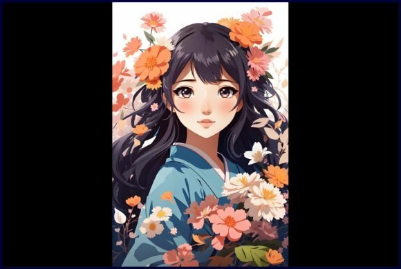 Download Japanese Cute Anime with Flowers - Japanese cute Collection