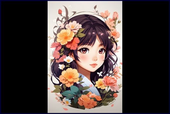 Download Japanese Cute Anime with Flowers - Premium Bundle